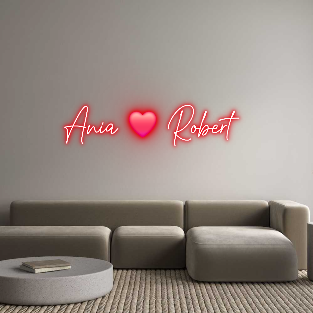 Custom Neon Text - Ania ❤️ Robert
