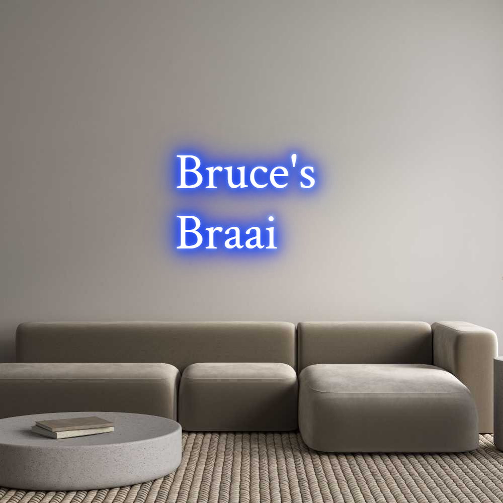 Custom Neon Text - Bruce's
Braai