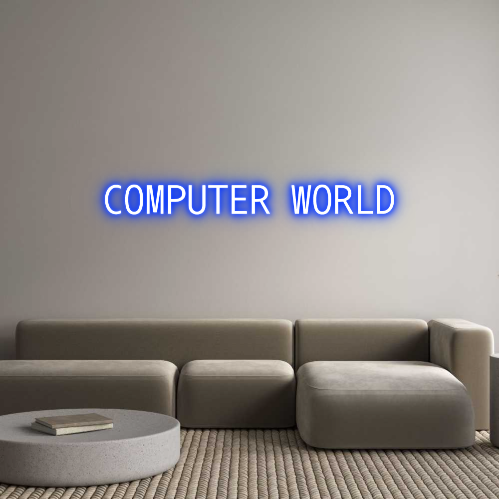 Custom Neon Text - COMPUTER WORLD