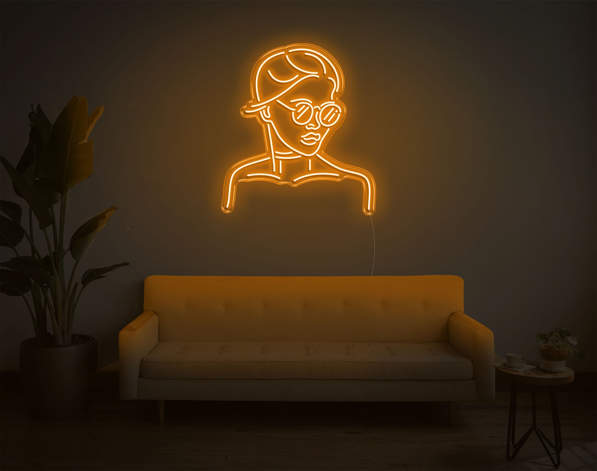 Girl With Glass LED Neon Sign