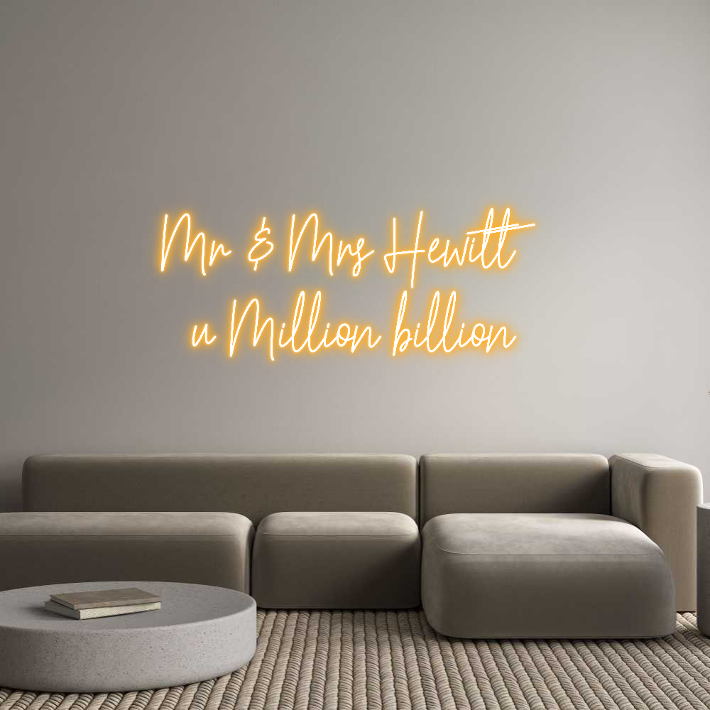 Custom Neon Text - Mr & Mrs Hewi...
