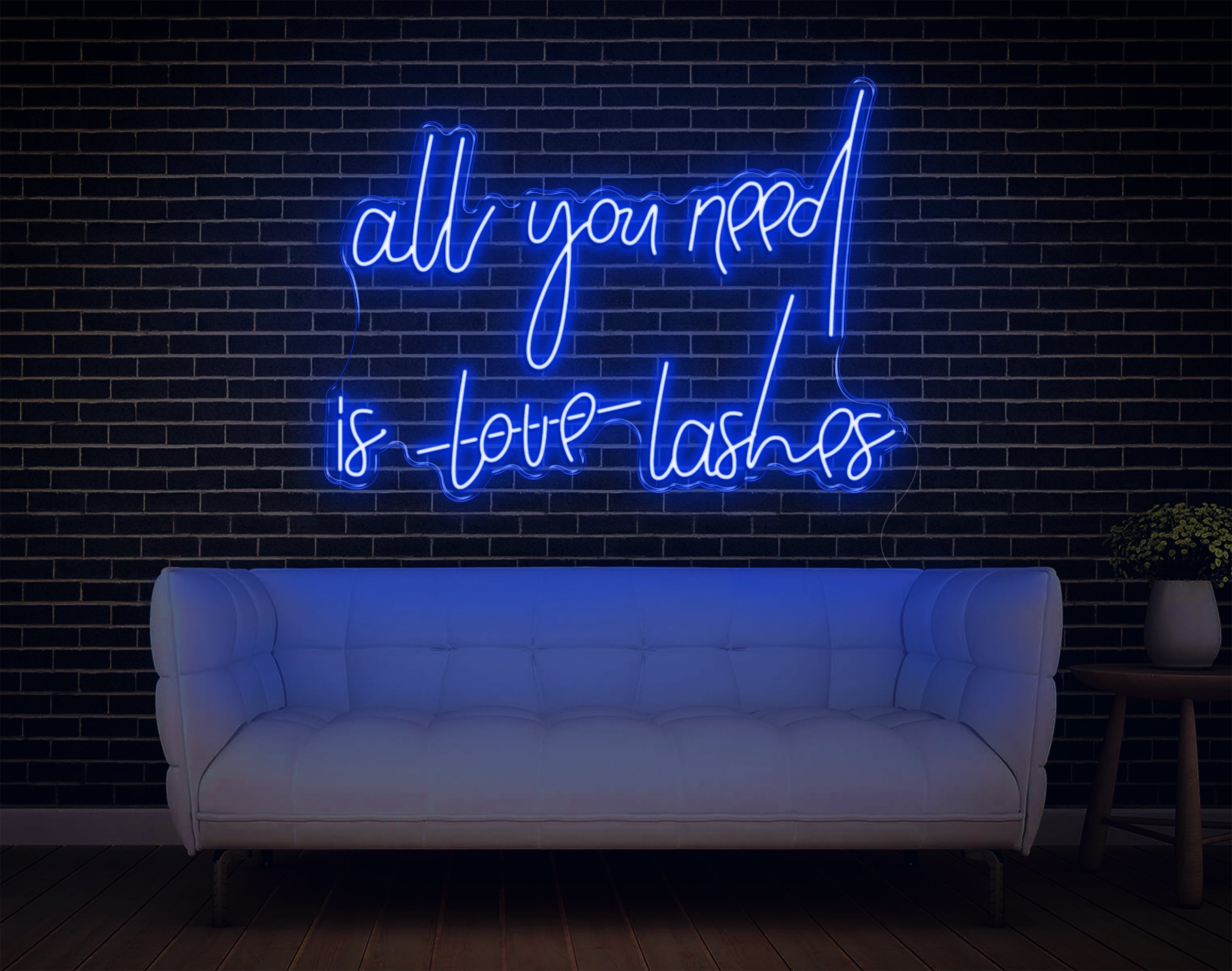 All You Need Is Love Lashes LED Neon Sign