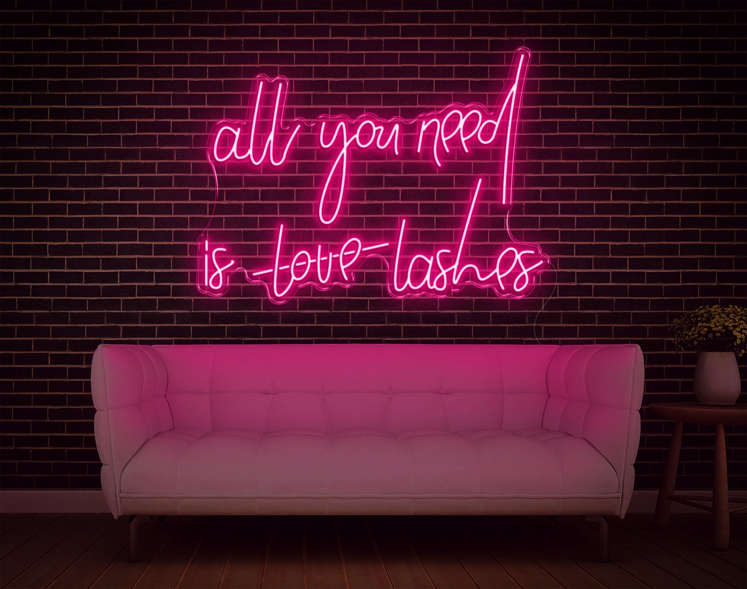 All You Need Is Love Lashes LED Neon Sign