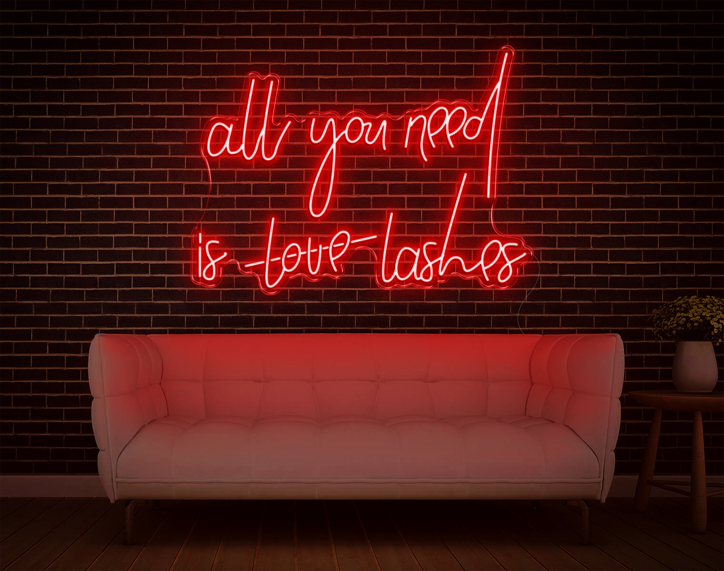 All You Need Is Love Lashes LED Neon Sign