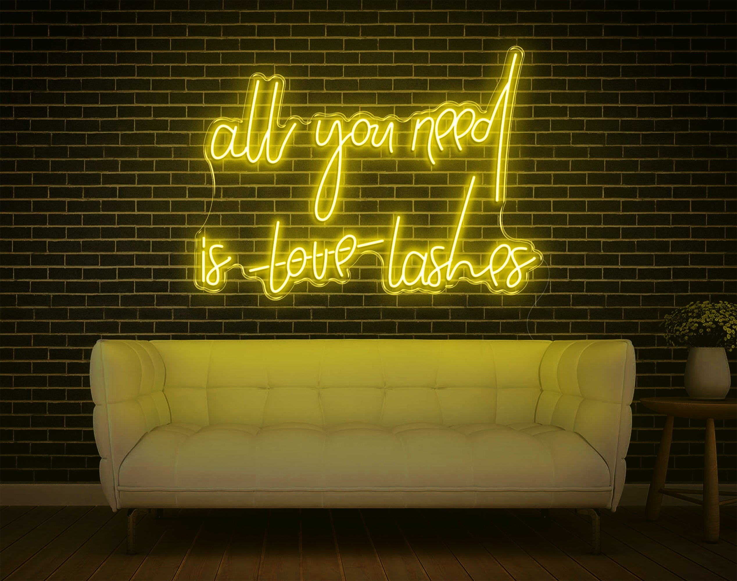 All You Need Is Love Lashes LED Neon Sign