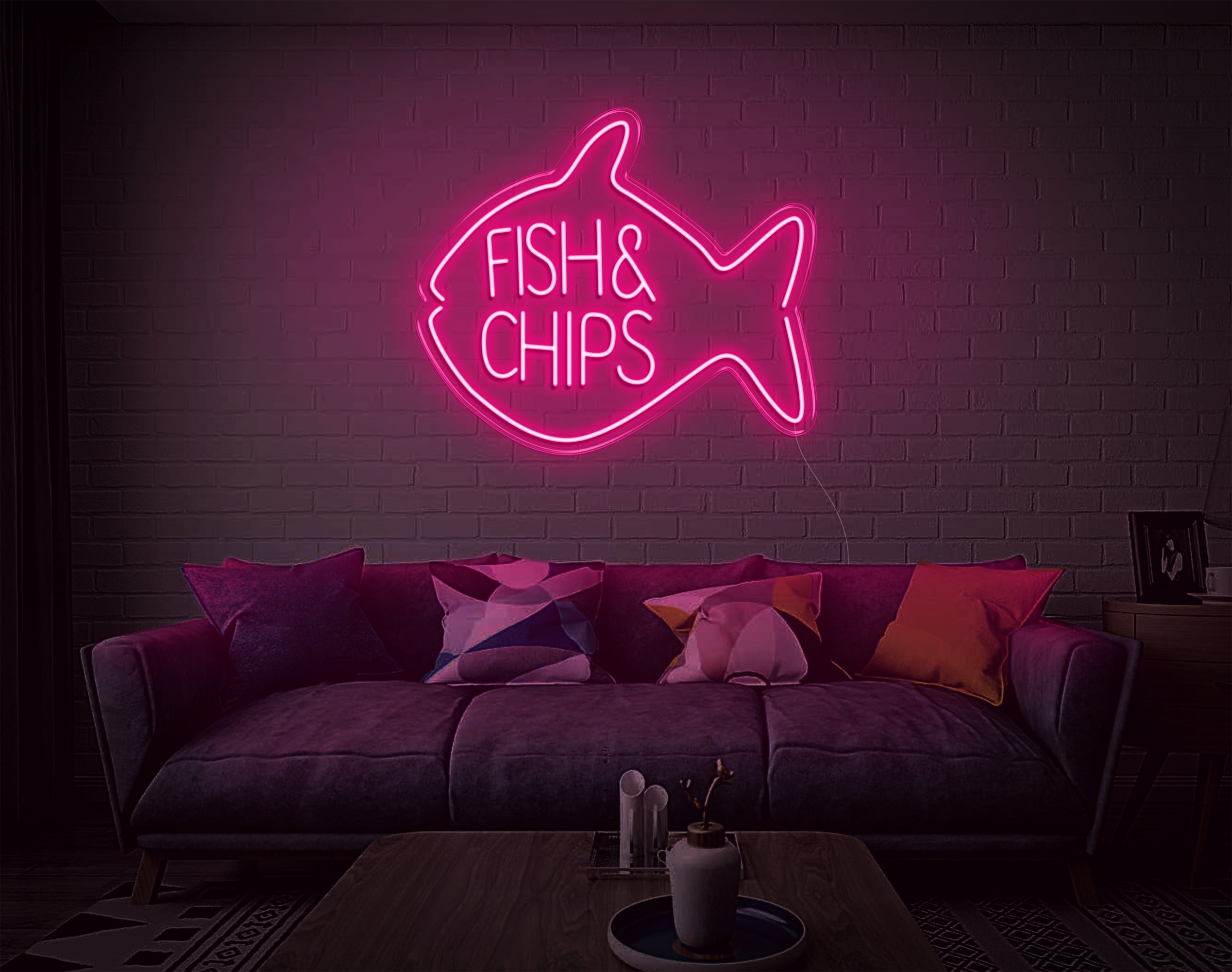 Fish & Chips LED Neon Sign