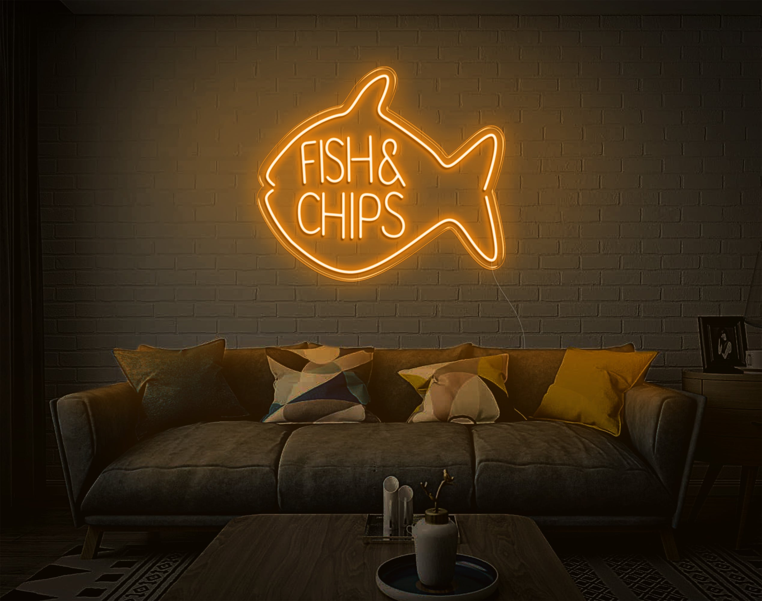 Fish & Chips LED Neon Sign