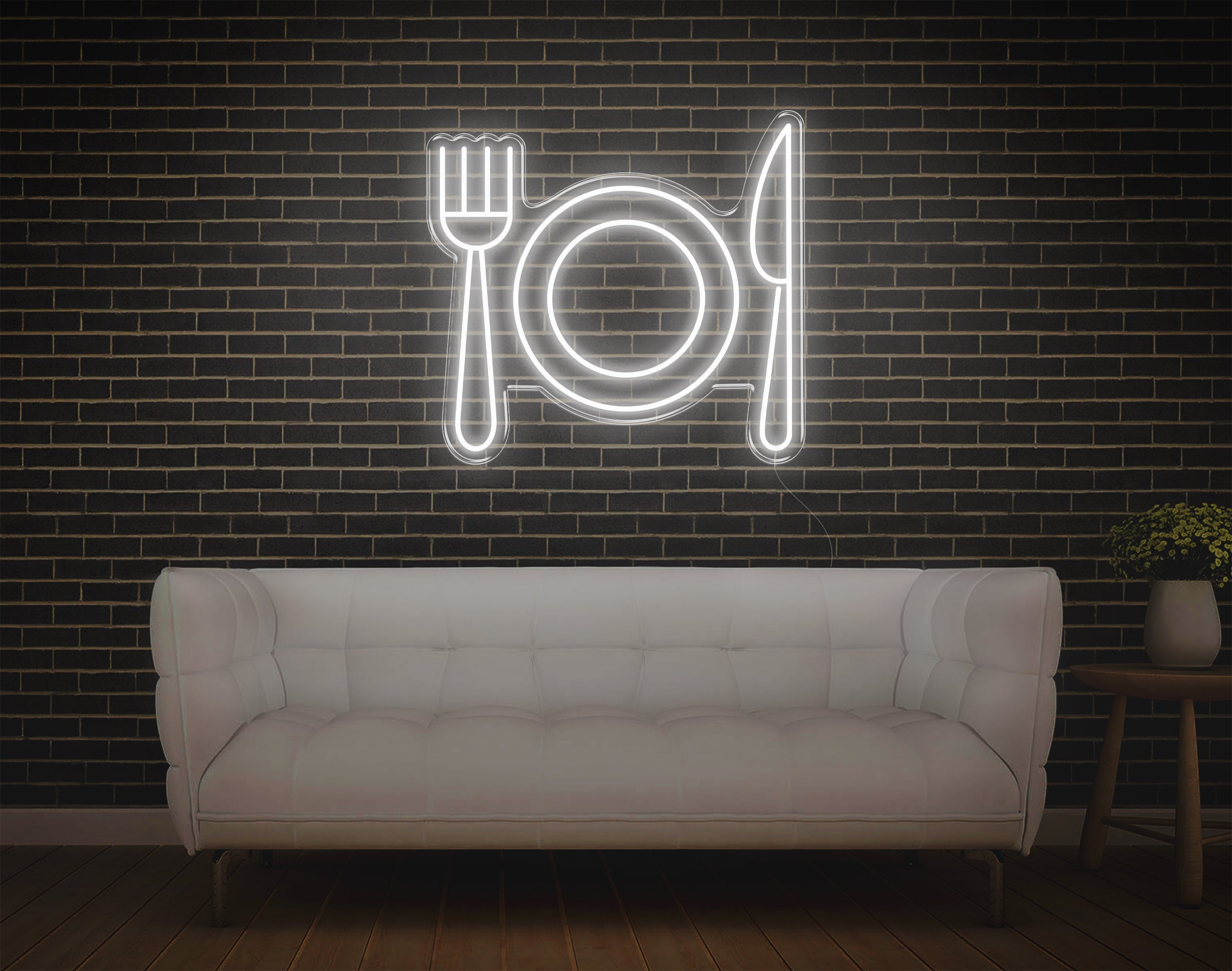 Fork Plate Knife LED Neon Sign