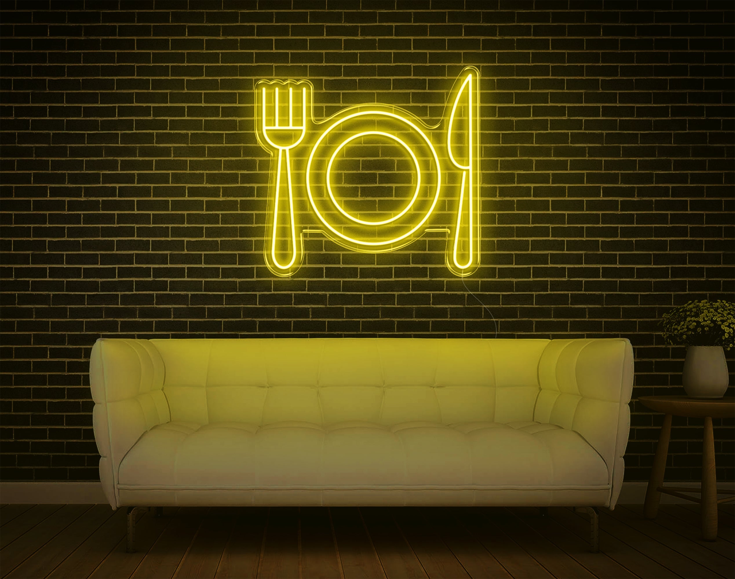 Fork Plate Knife LED Neon Sign