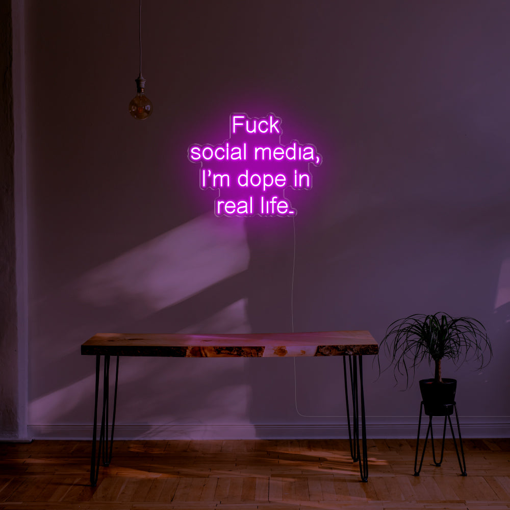 Fuck Social Media LED Neon Sign