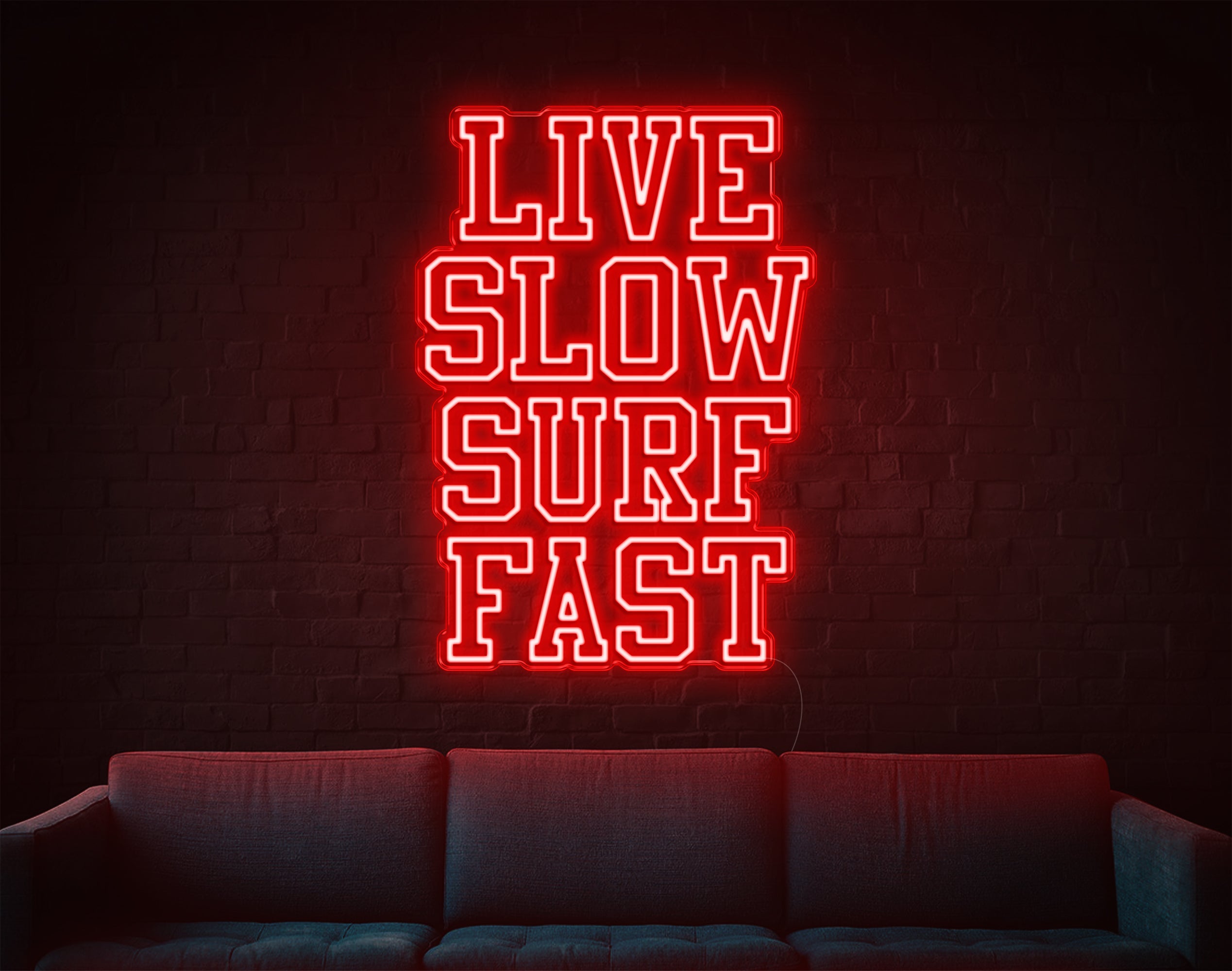 Live Slow Surf Fast LED Neon Sign