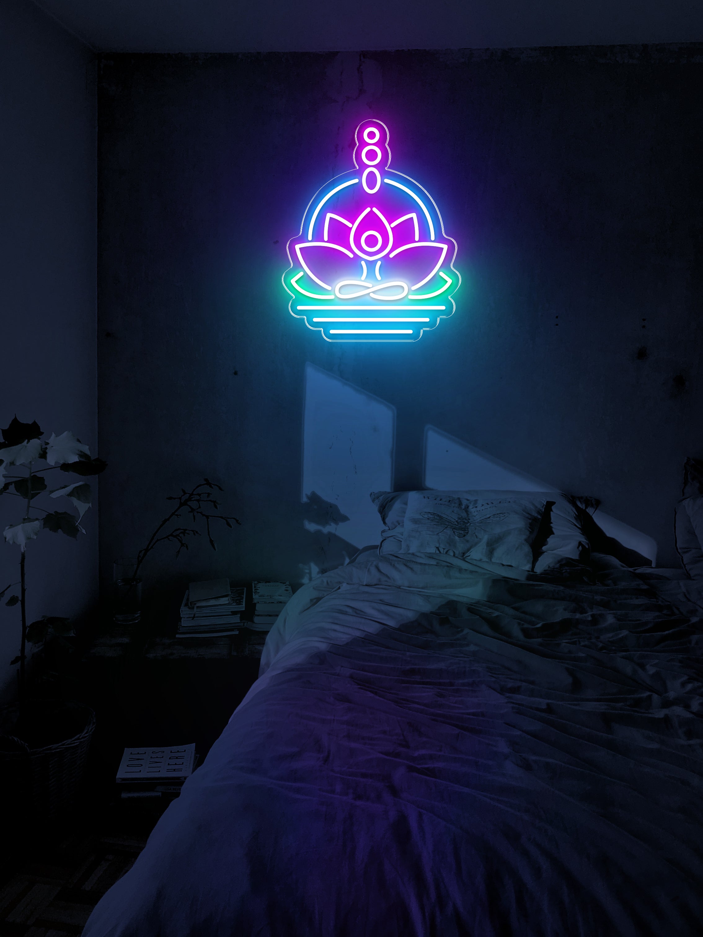 Lotus Meditation LED neon sign