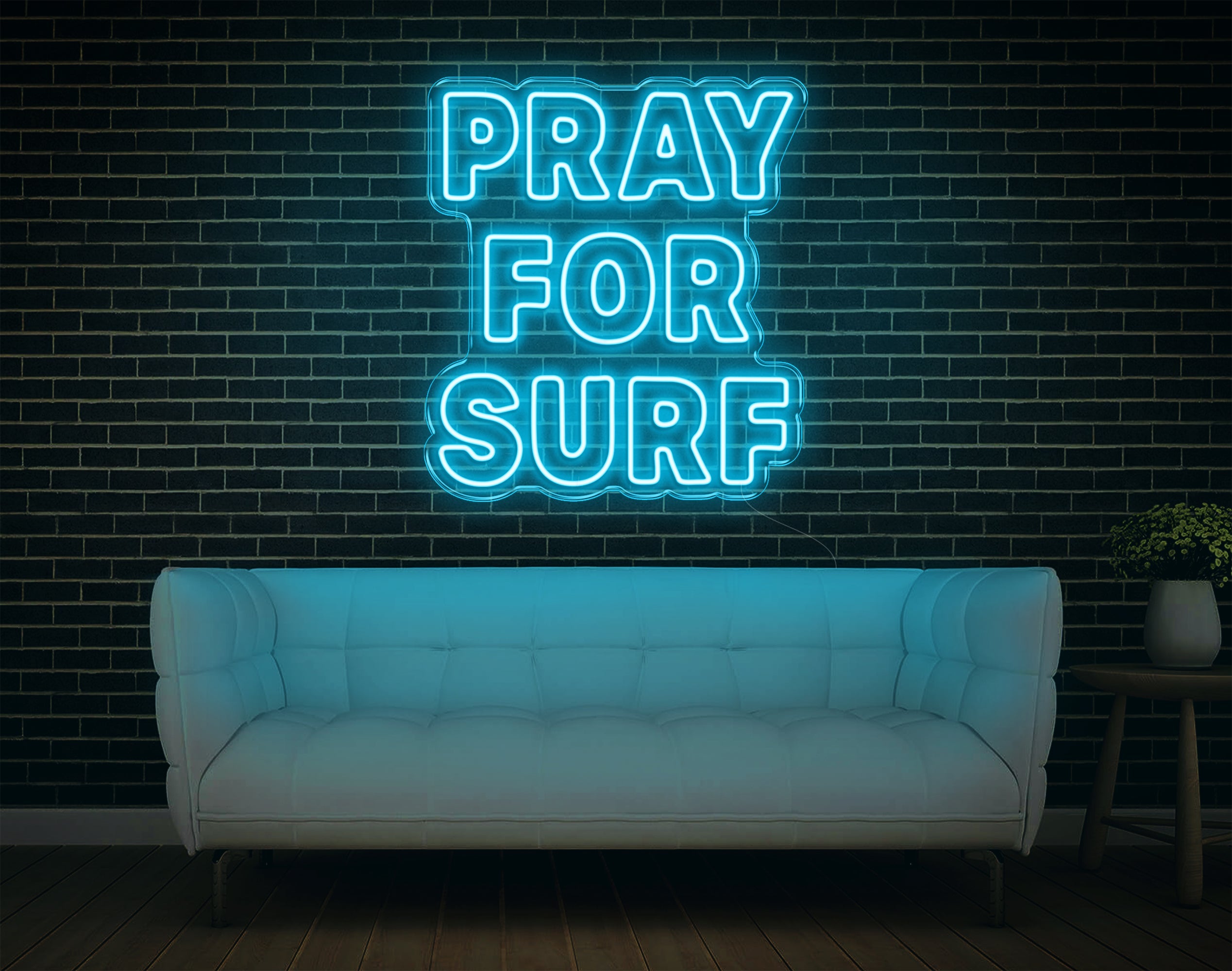 Pray For Surf LED Neon Sign v2