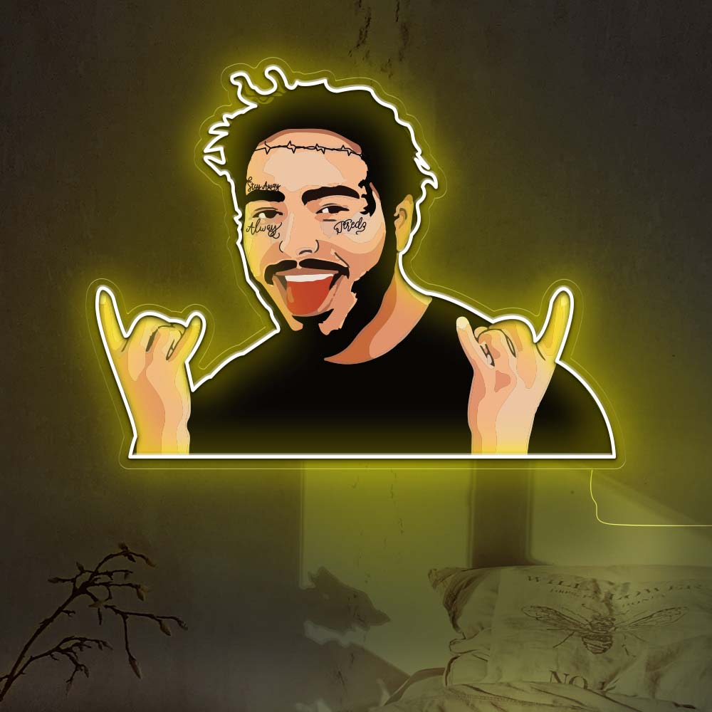 Post Malone Neon Art