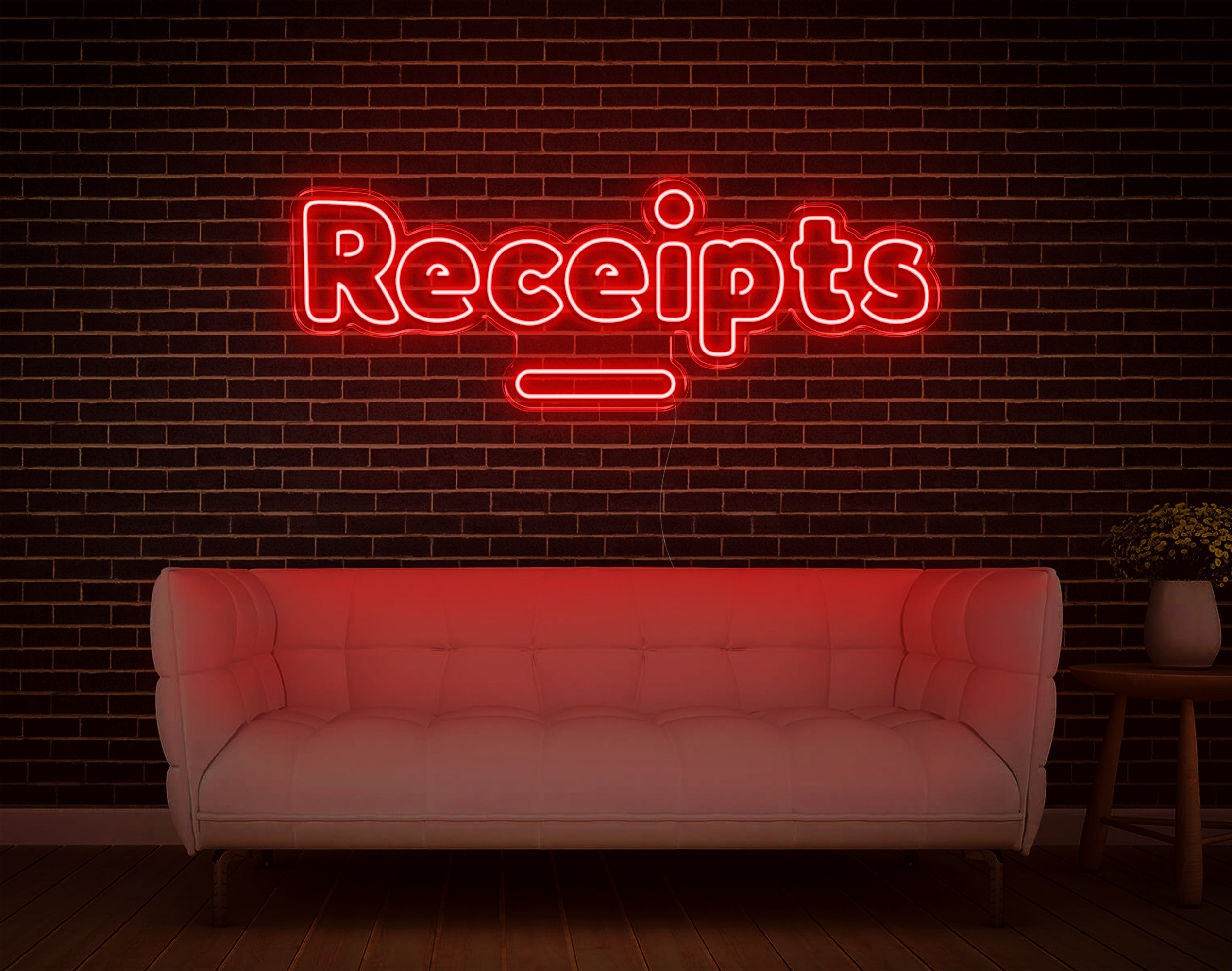 Receipts LED Neon Sign