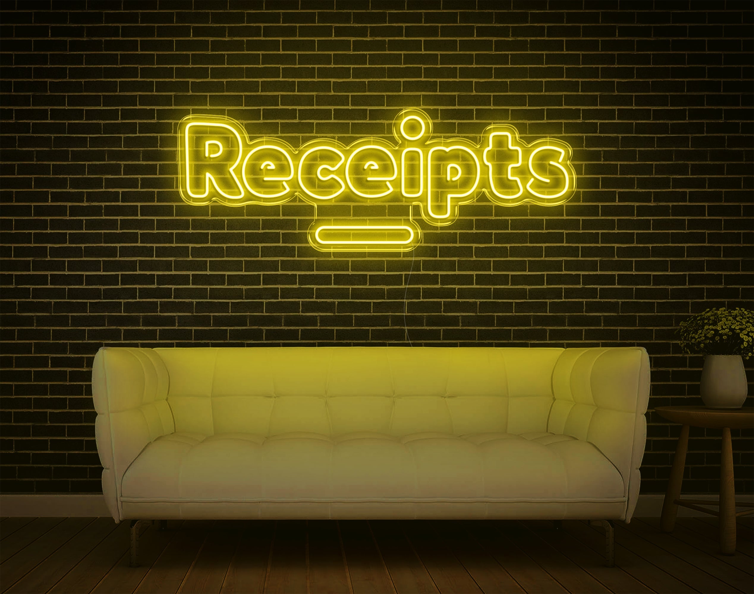 Receipts LED Neon Sign