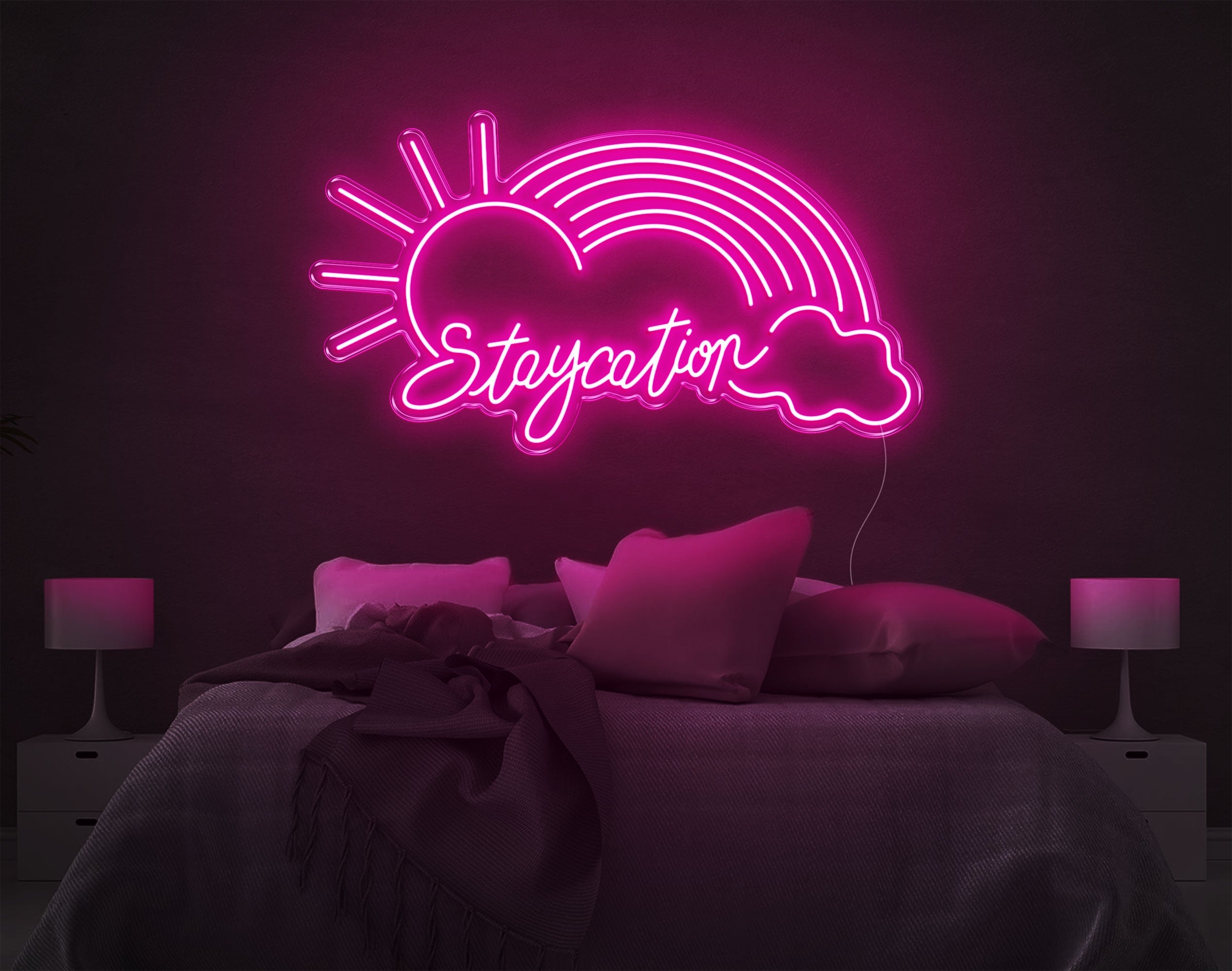 Staycation Rainbow LED Neon Sign