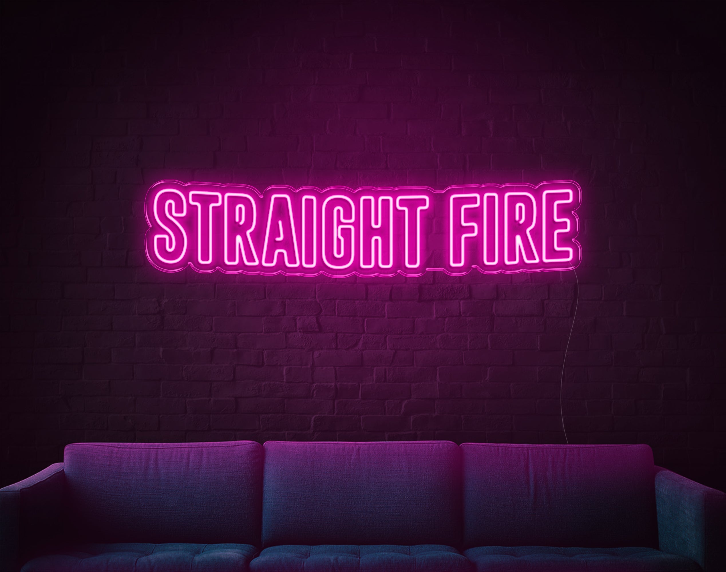 Straight Fire LED Neon Sign