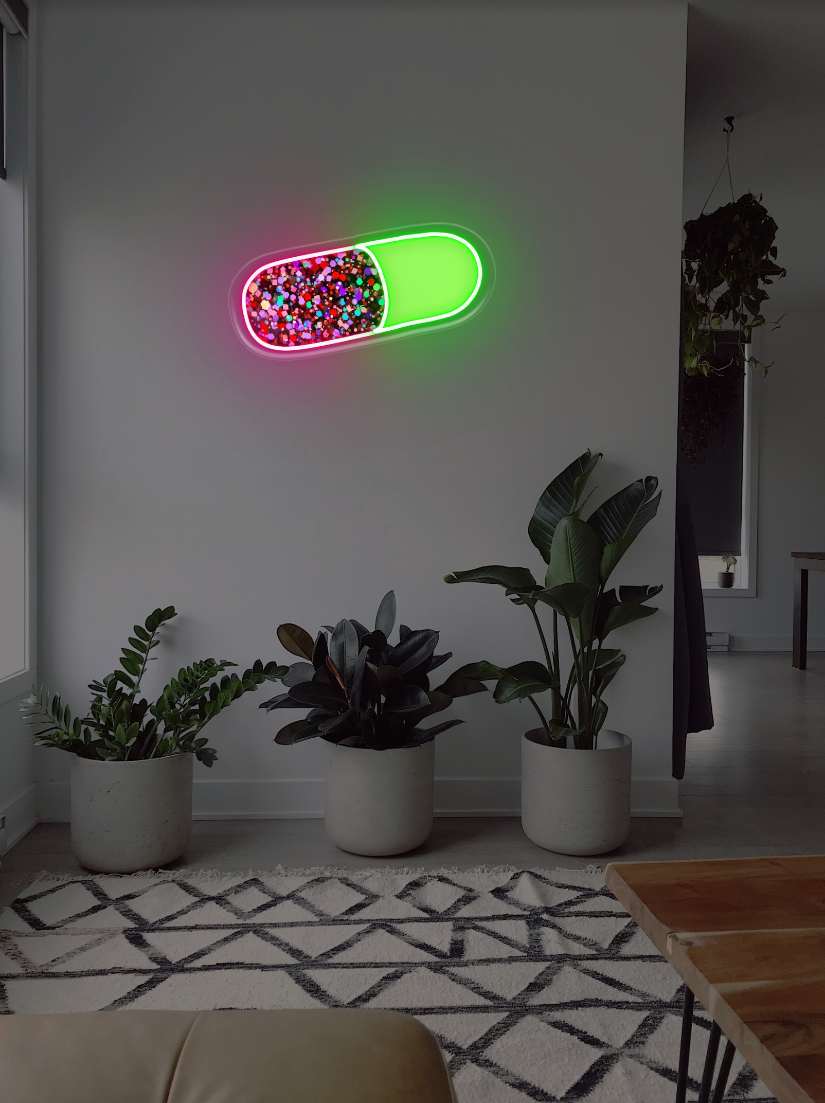 Colourful Pill LED neon sign