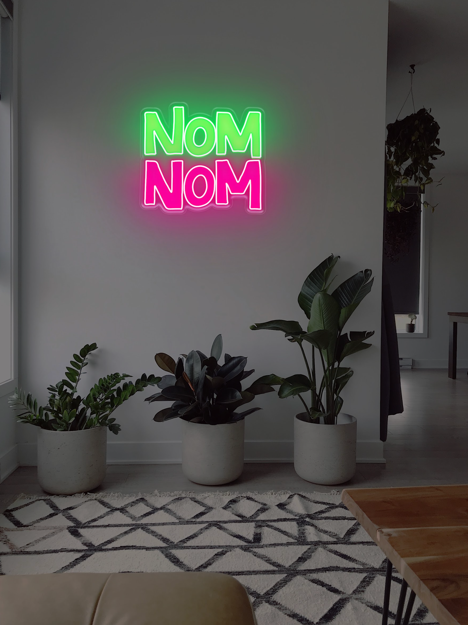 Nom Nom LED neon sign