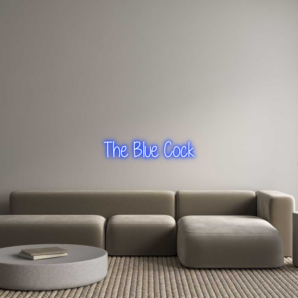 Custom Neon Text - The Blue Cock