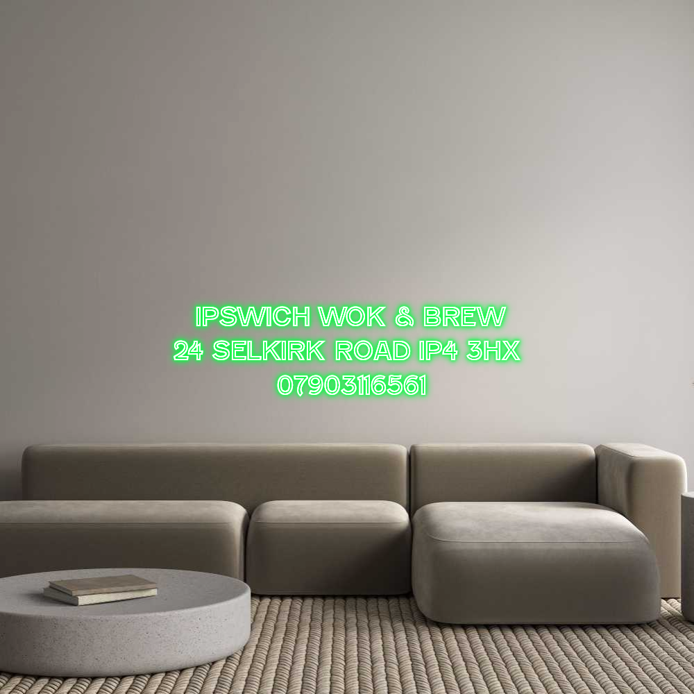 Custom Neon Text - IPSWICH WOK &...