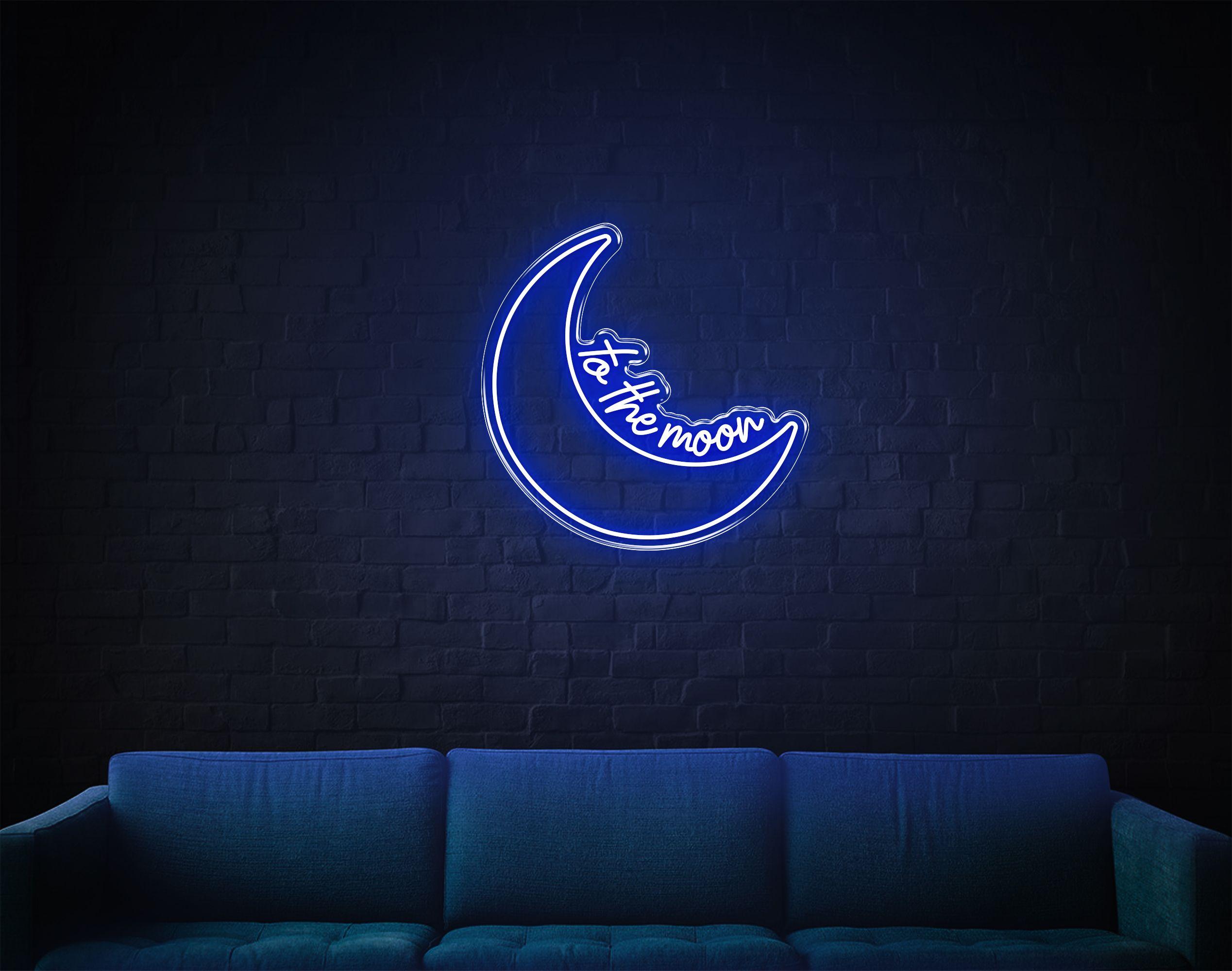 To The Moon LED neon sign