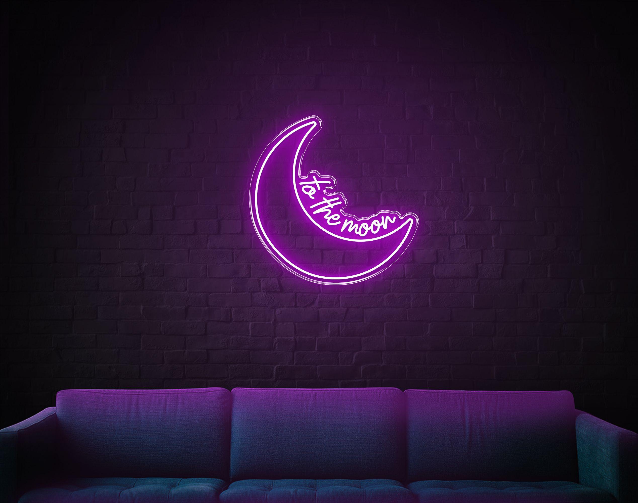 To The Moon LED neon sign