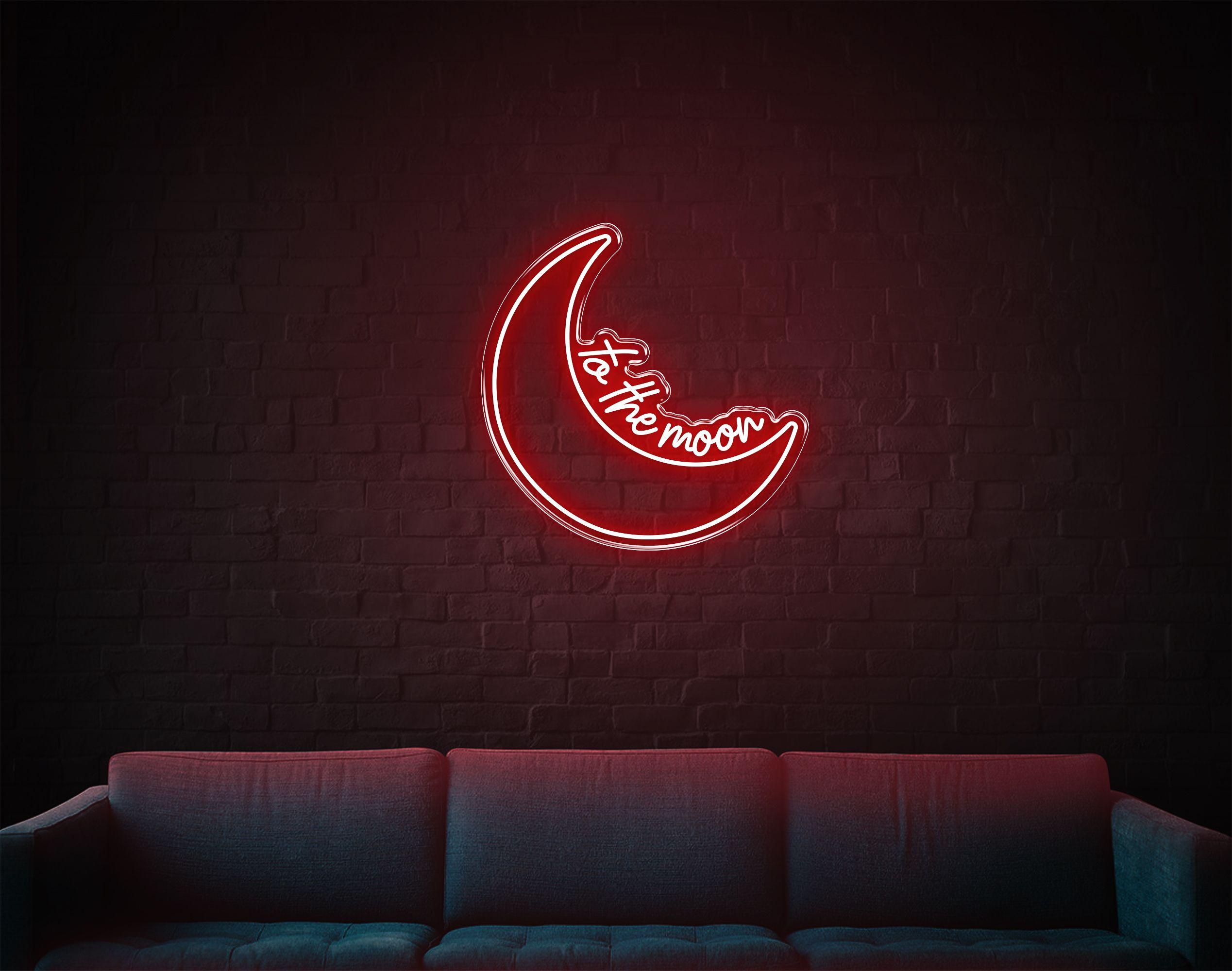 To The Moon LED neon sign