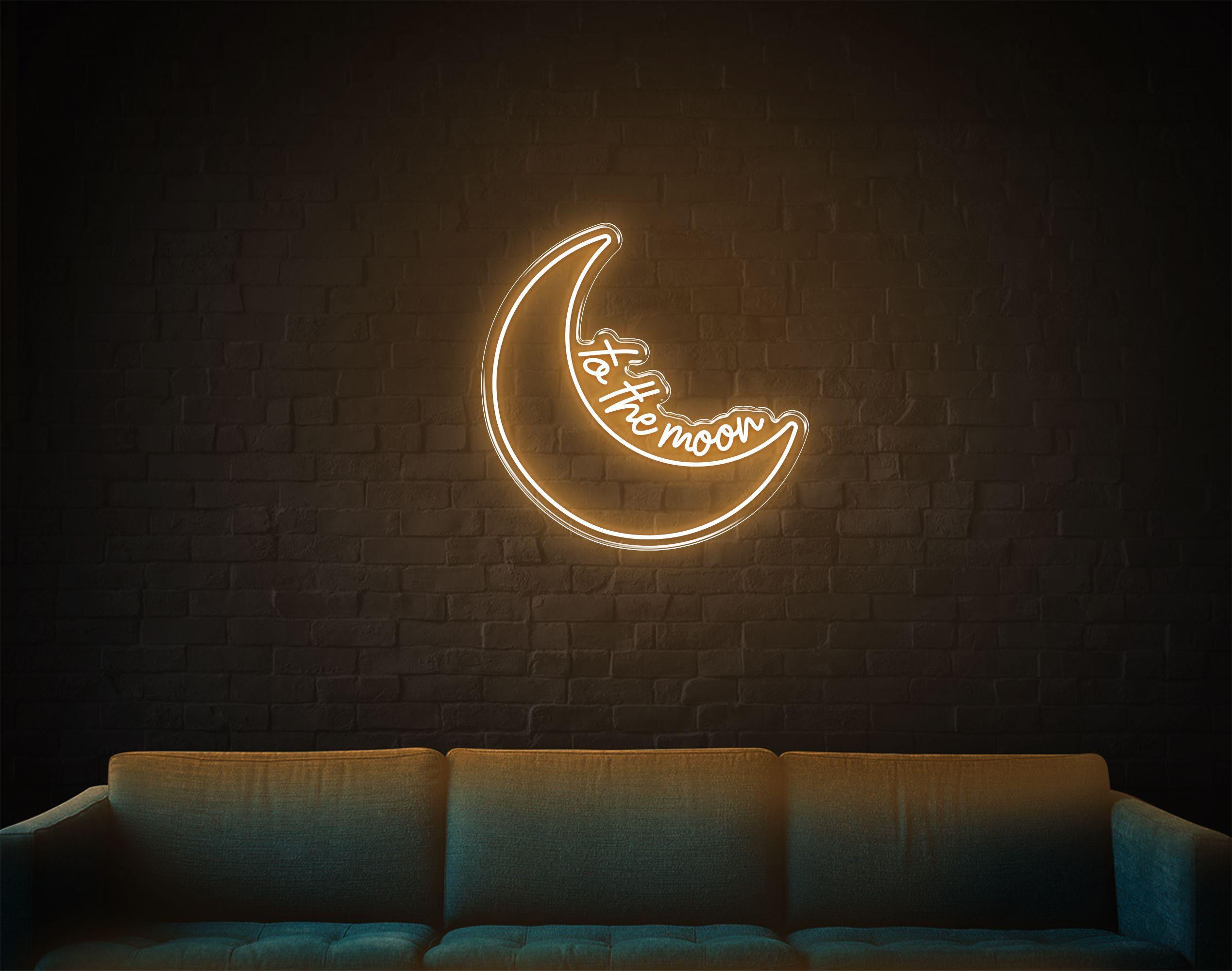 To The Moon LED neon sign